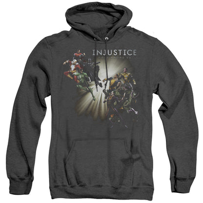 Injustice Gods Among Us Good Vs Evils Mens Heather Hoodie Black Officially Licensed