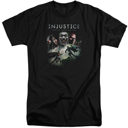 Injustice Gods Among Us Key Art Mens Tall T Shirt Black Officially Licensed