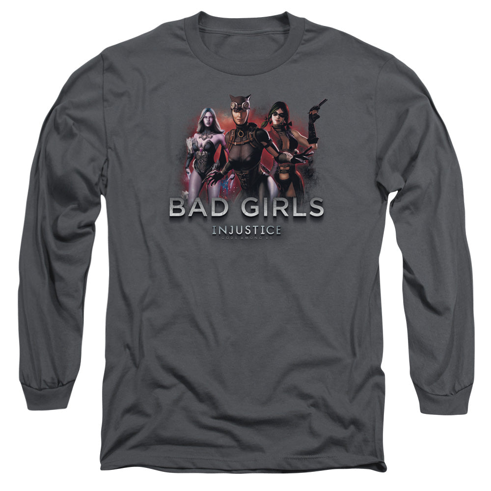 Injustice Gods Among Us Bad Girls Mens Long Sleeve Shirt Charcoal Officially Licensed