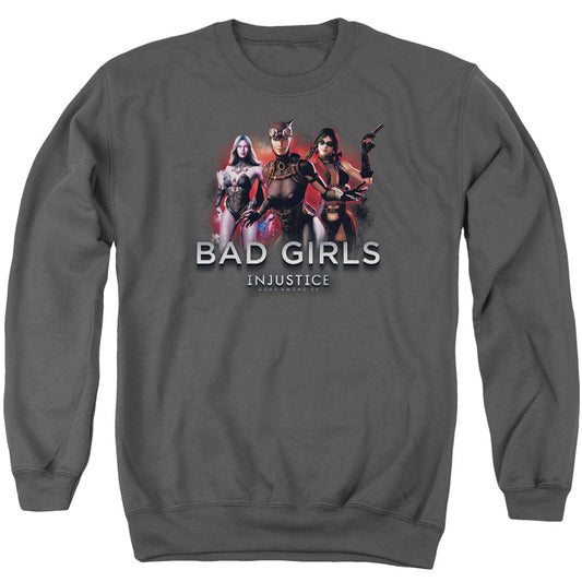 Injustice Gods Among Us Bad Girls Mens Crewneck Sweatshirt Charcoal