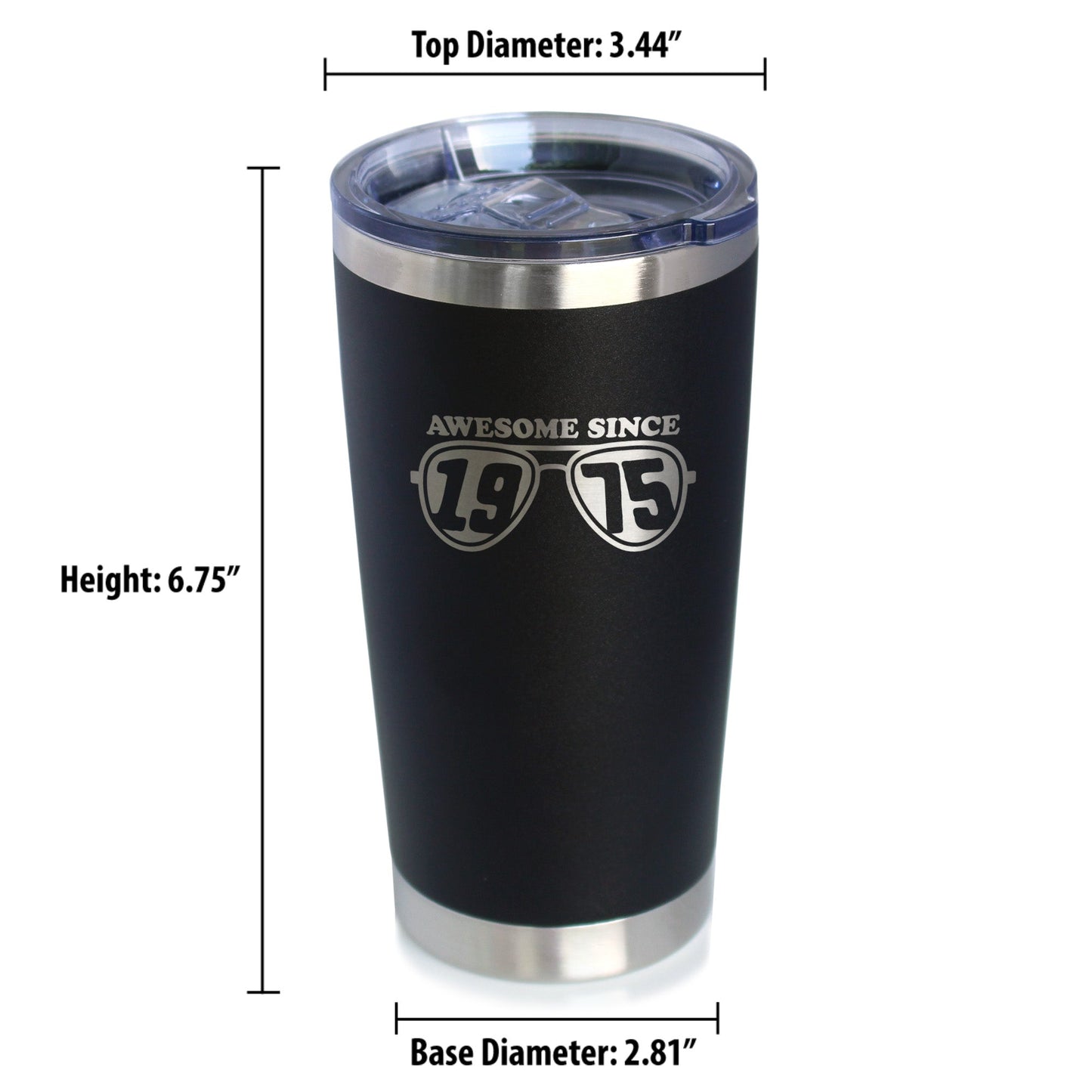 Awesome Since 1975 Insulated Coffee Tumbler with Sliding Lid 50th Birthday Gift Ideas 20oz Stainless Steel Tumbler