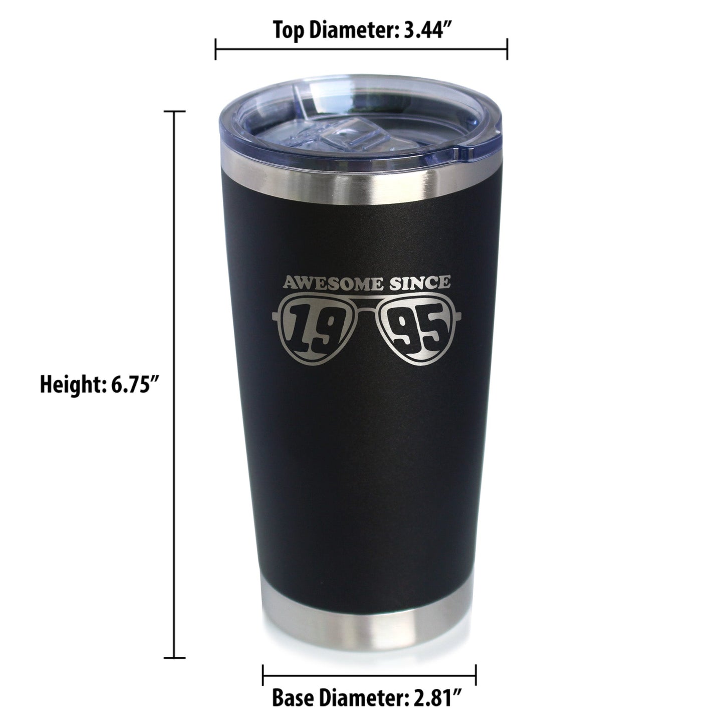 Awesome Since 1995 Insulated Coffee Tumbler with Sliding Lid 30th Birthday Gift Ideas 20oz Stainless Steel Tumbler