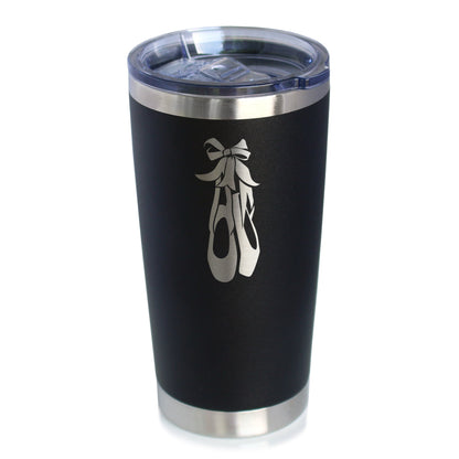 Ballet Shoes - Insulated Coffee Tumbler Cup with Sliding Lid - Stainless Steel Insulated Mug - Ballerina and Dance Teacher Gifts