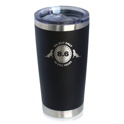 60th Birthday Dog Years - Insulated Coffee Tumbler Cup with Sliding Lid - Stainless Steel Insulated Mug - Funny Bday Gifts for Dog Lovers