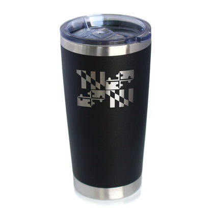 Flag of Maryland - Insulated Coffee Tumbler Cup with Sliding Lid - Stainless Steel Travel Mug - Maryland Gifts for Women and Men Marylanders