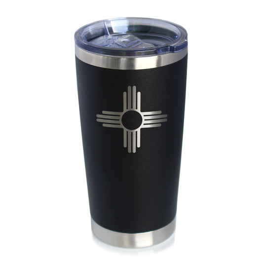 Flag of New Mexico - Insulated Coffee Tumbler Cup with Sliding Lid - Stainless Steel Insulated Mug - New Mexico Themed Gifts for Women and Men