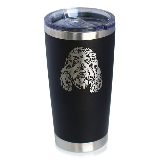 Golden Doodle Face - Insulated Coffee Tumbler Cup with Sliding Lid - Stainless Steel Insulated Mug - Goldendoodle Gifts for Women & Men