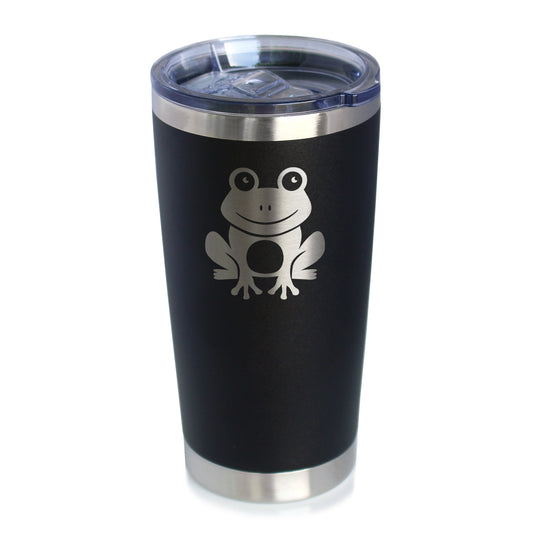 Happy Frog - Insulated Coffee Tumbler Cup with Sliding Lid - Stainless Steel Travel Mug - Unique Frog Gifts for Women and Men