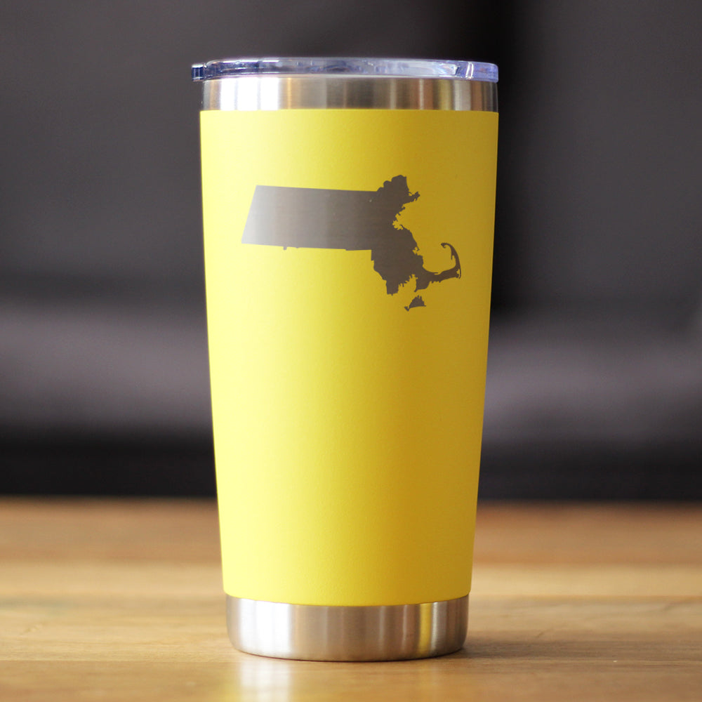 Massachusetts State Outline - 20 oz Coffee Tumbler