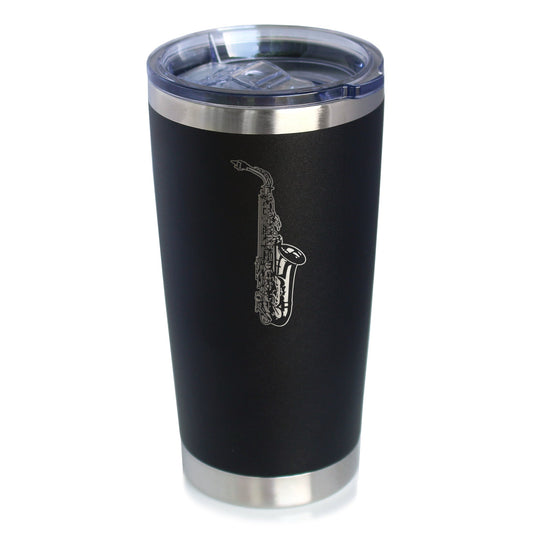 Saxophone Insulated Coffee Tumbler with Sliding Lid Gifts for Musicians 20oz Stainless Steel Tumbler