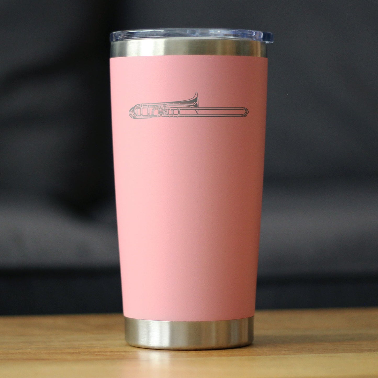 Trombone Insulated Coffee Tumbler with Sliding Lid Gifts for Musicians 20oz Stainless Steel Tumbler