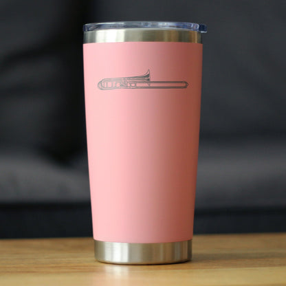 Trombone Insulated Coffee Tumbler with Sliding Lid Gifts for Musicians 20oz Stainless Steel Tumbler