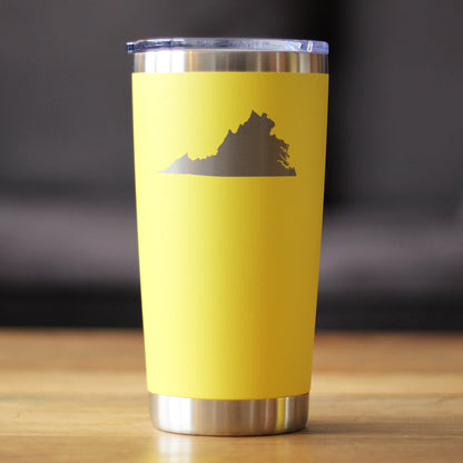 Virginia State Outline - Insulated Coffee Tumbler Cup with Sliding Lid - Stainless Steel Travel Mug - Virginia Gifts for Women and Men Virginians