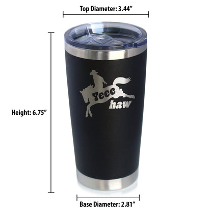 Yeehaw Insulated Coffee Tumbler with Sliding Lid Rodeo Party Decorations & Western Home Decor 20oz Stainless Steel Tumbler
