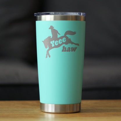 Yeehaw Insulated Coffee Tumbler with Sliding Lid Rodeo Party Decorations & Western Home Decor 20oz Stainless Steel Tumbler