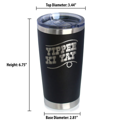 Yippee Ki Yay Insulated Coffee Tumbler with Sliding Lid Country Western Home Decor 20oz Stainless Steel Tumbler