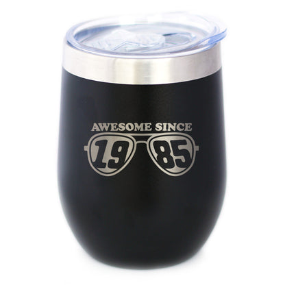 Awesome Since 1985 Insulated Wine Tumbler with Sliding Lid 40th Birthday Gift Ideas 12oz Stainless Steel Tumbler