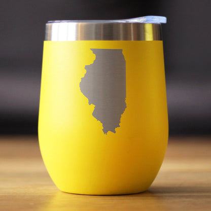 Illinois State Outline - Wine Tumbler