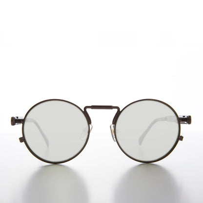 Round Gunmetal Metal Goth Steampunk Sunglass - Ivan 5