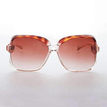Oversized Square Clear Frame Vintage Sunglasses - Ibiza 1