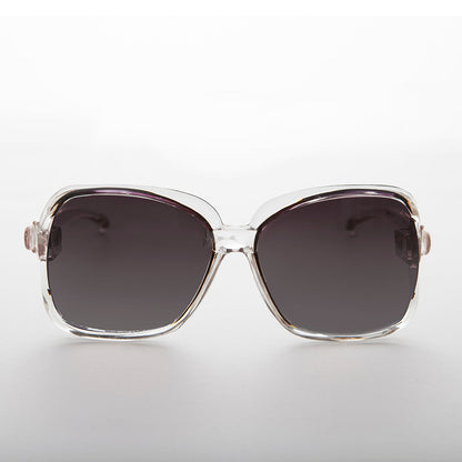 Oversized Square Clear Frame Vintage Sunglasses - Ibiza 1