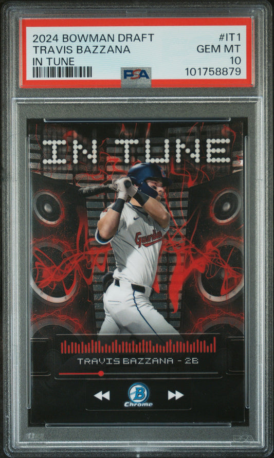 Graded 2024 Topps Bowman Draft Travis Bazzana #IT1 In Tune Rookie RC Baseball Card PSA 10 Gem Mint