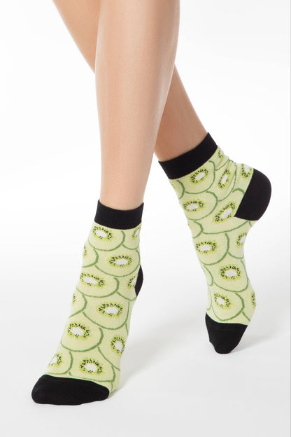 Conte Elegant Cotton Socks (2 pairs) - Fruit pattern