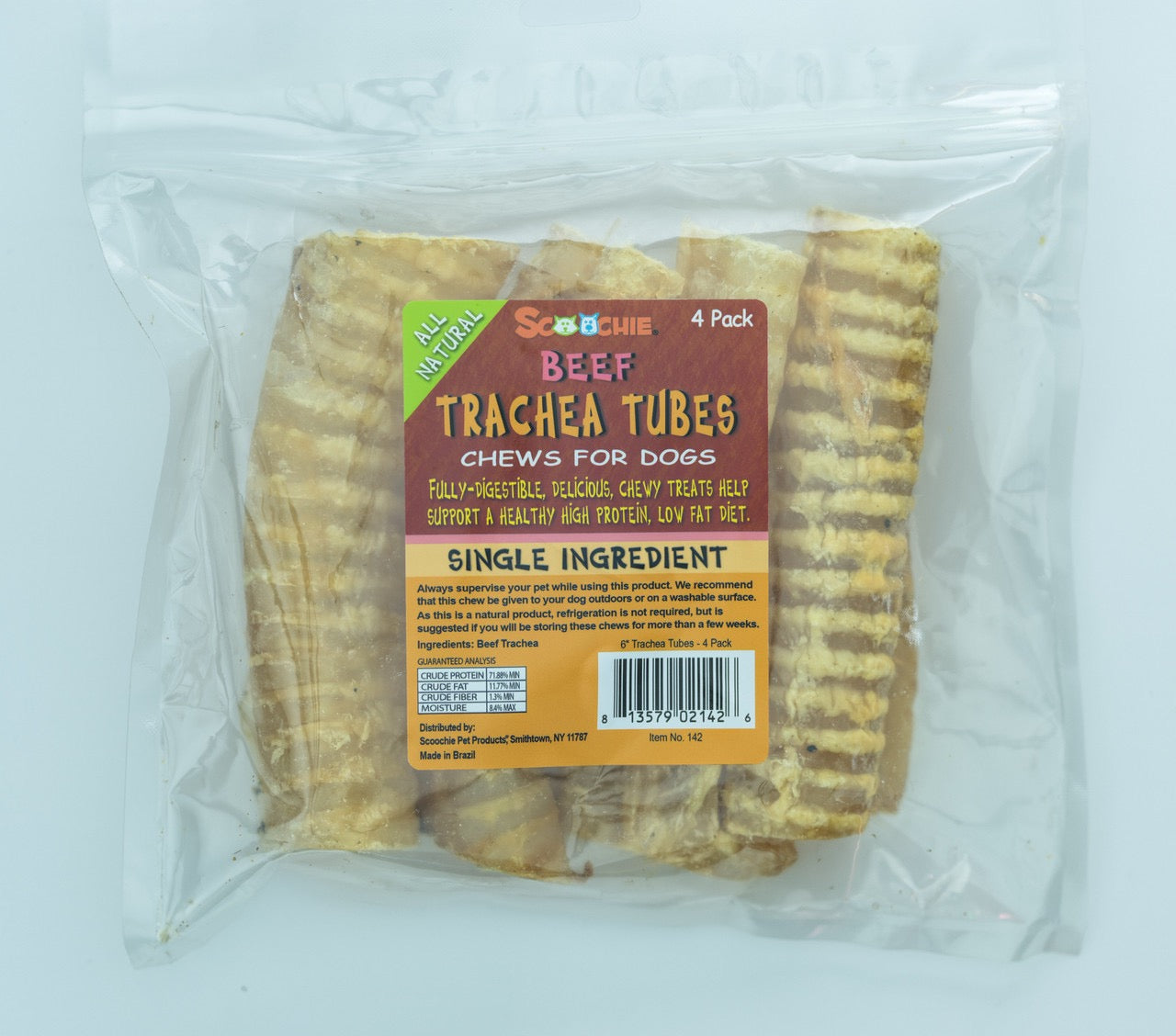Scoochie 6" Beef Trachea Tubes (4pk)