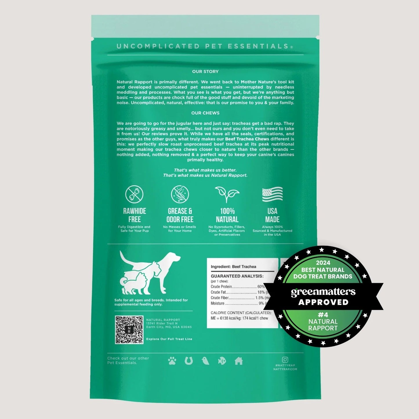Natural Rapport The Only Beef Trachea Chews Dogs Need Dog Treats (3ct)