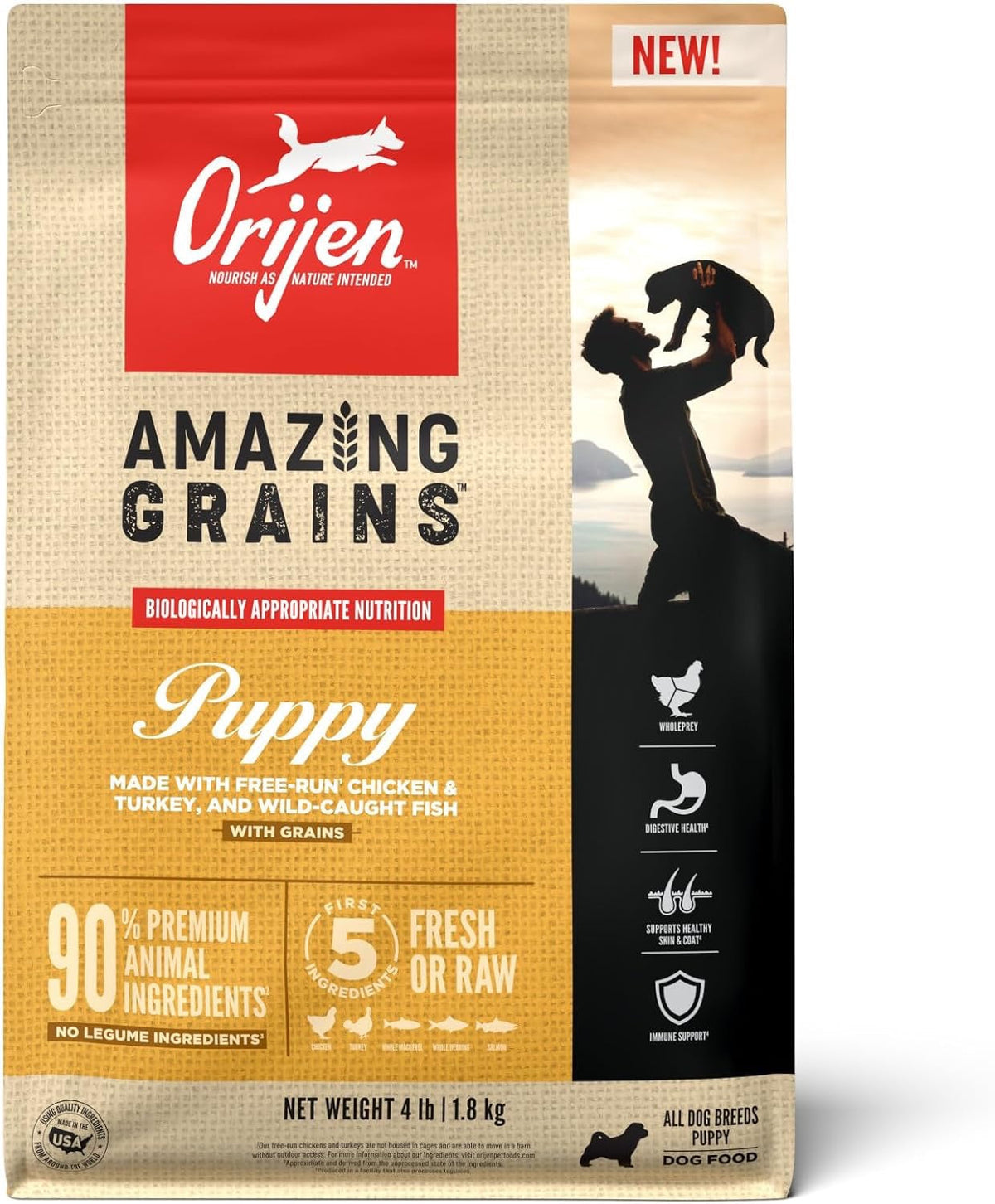 Orijen Amazing Grains Puppy Dry Dog Food