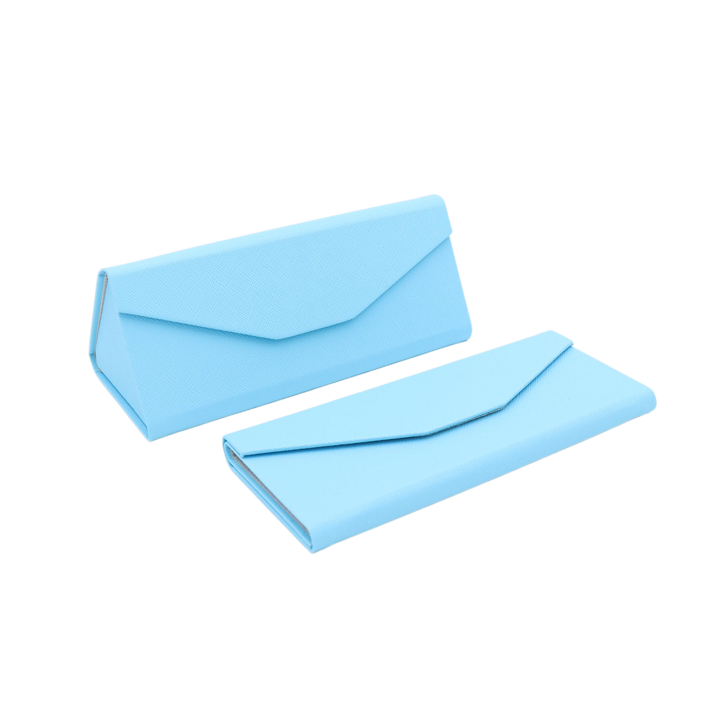 Powder Blue Solid Color Glasses Case - Vegan Leather Magic Folding Hardcase