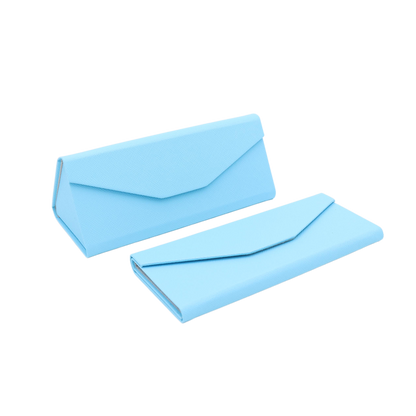 Powder Blue Solid Color Glasses Case - Vegan Leather Magic Folding Hardcase