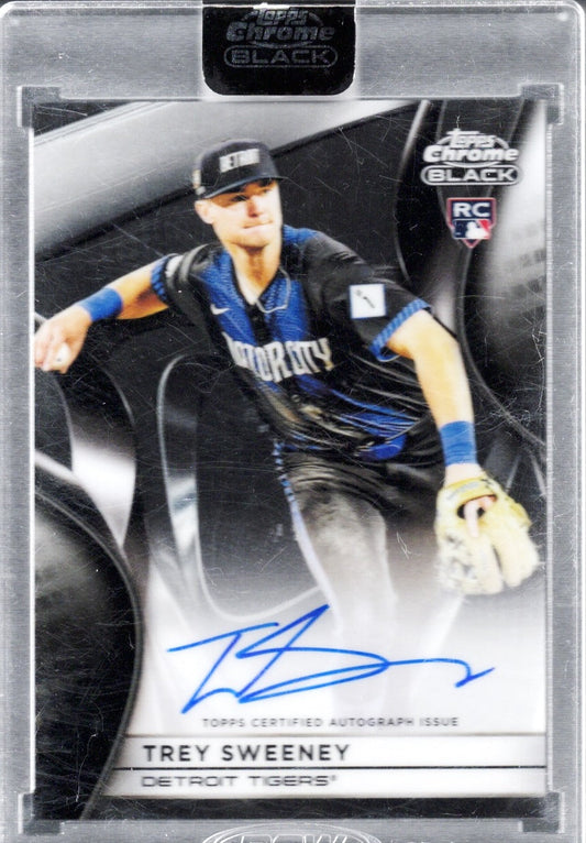 2025 Topps Chrome Black Trey Sweeney #CBATS Auto /199 Detroit Tigers Rookie RC Baseball Card