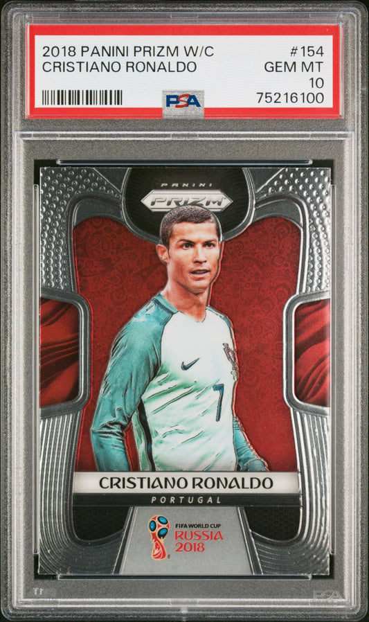 Graded 2018 Panini Prizm World Cup Cristiano Ronaldo #154 Soccer Card PSA 10 Gem Mint