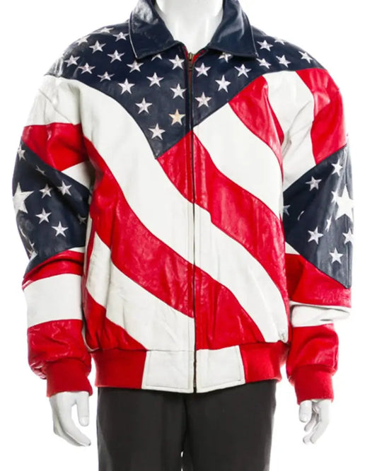Independence Day American Flag Leather Jacket