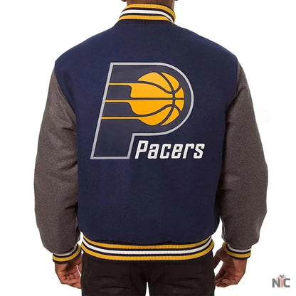 Indiana Pacers Navy/Charcoal Varsity Wool Jacket