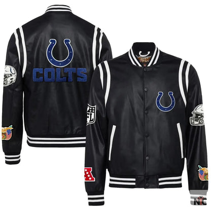 Indianapolis Colts Jeff Hamilton Leather Varsity Jacket