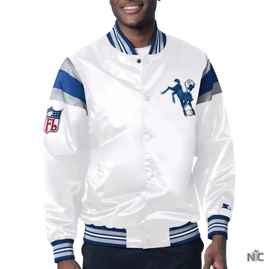 Indianapolis Colts Starter Vintage Satin Varsity Jacket