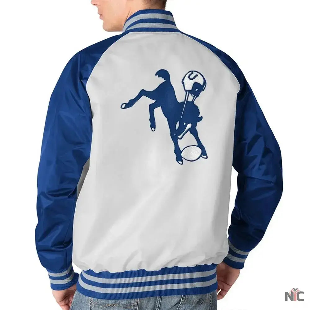 Indianapolis Colts Throwback Varsity Satin Jacket