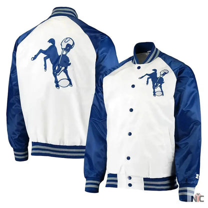 Indianapolis Colts Throwback Varsity Satin Jacket