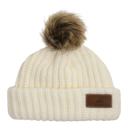 Infant Acrylic Ribbed Cuff with Pom Hat