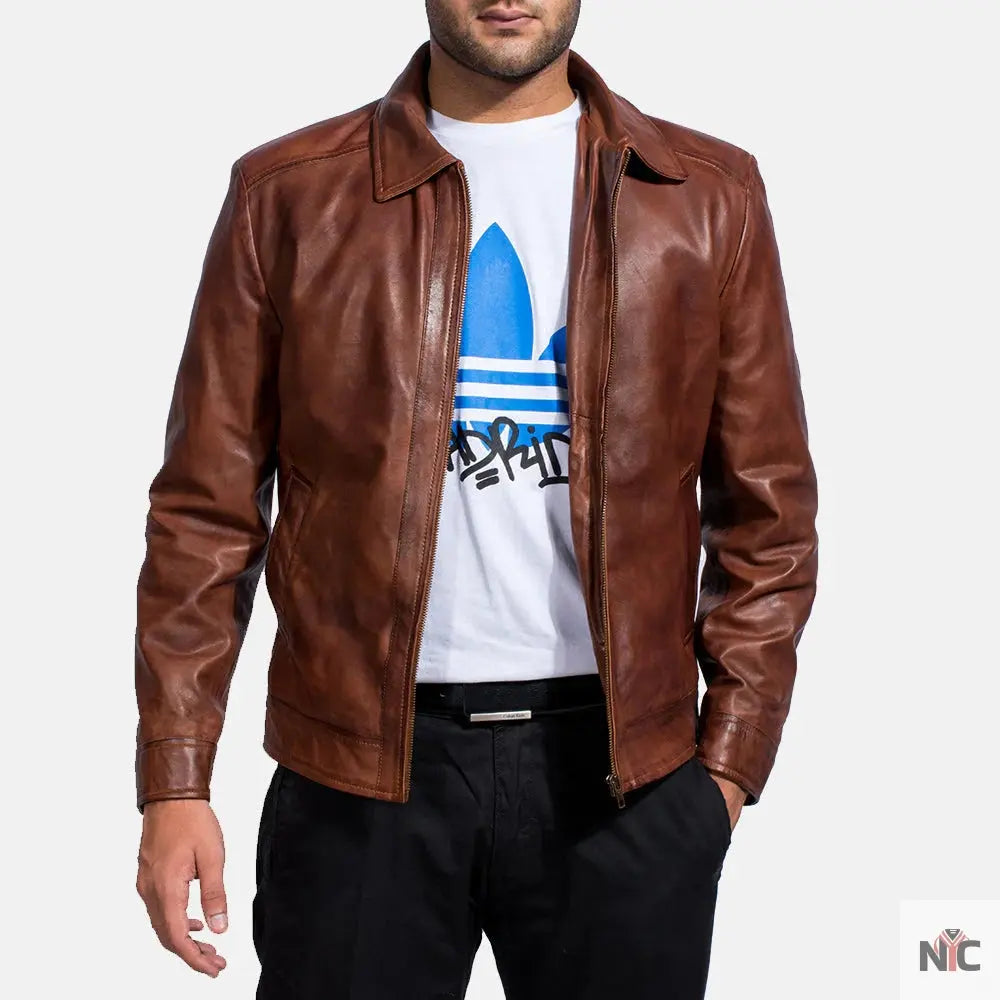 Inferno Brown Leather Jacket