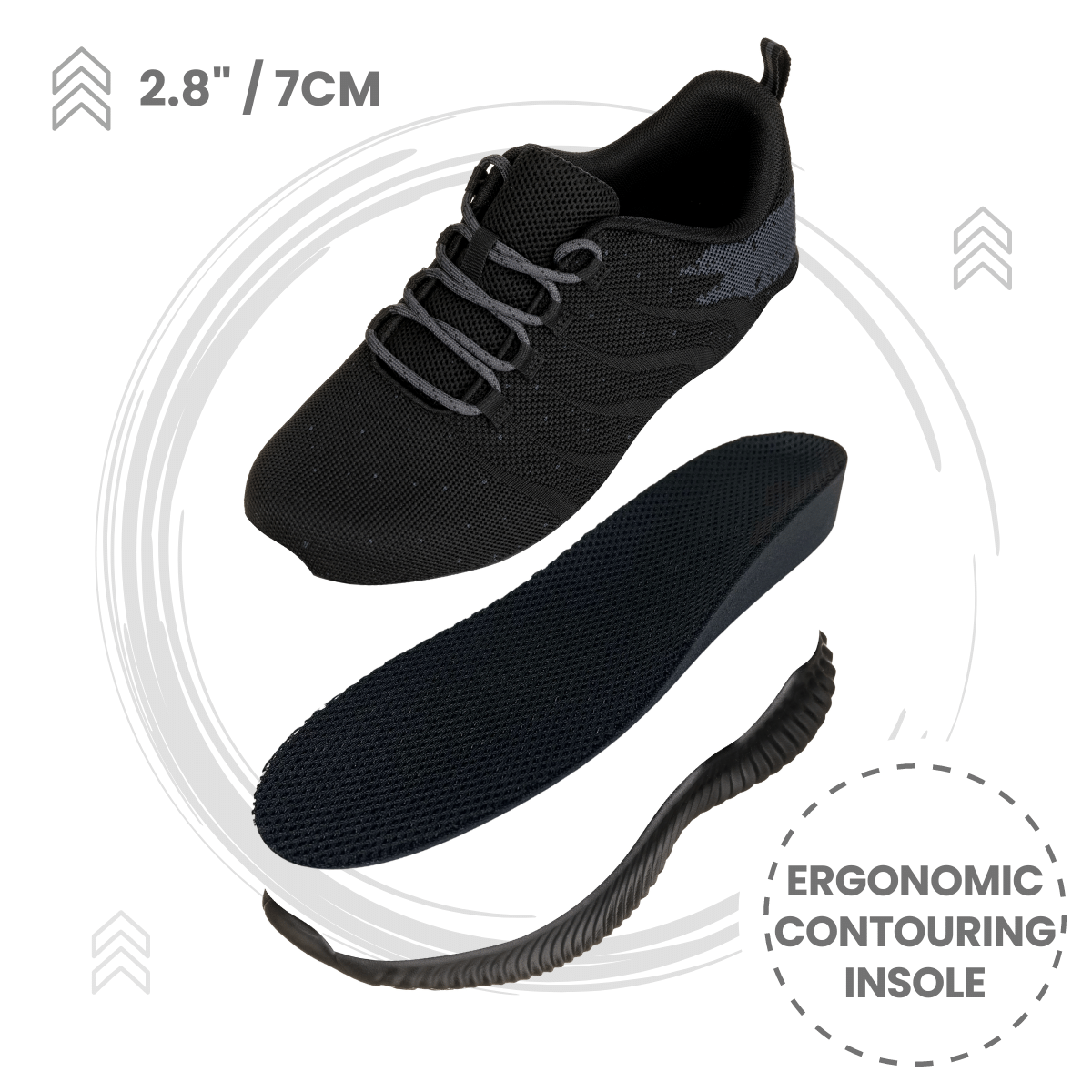 CALTO - Q216 - 2.8 Inches Taller (Black/Grey) - Ultra Lightweight - Triathlete Store