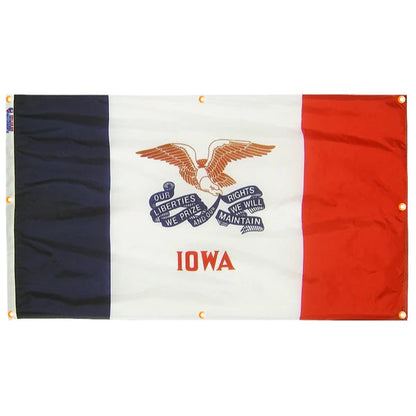 Iowa Flag with Grommets Along the Edges for Wall Hanging