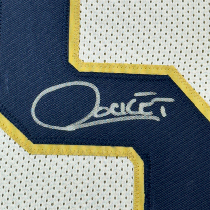 Framed Autographed/Signed Raghib Ismail Rocket 35x39 Notre Dame White College Football Jersey JSA COA