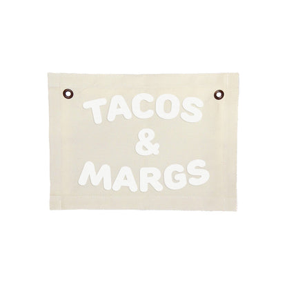 Tacos & Margs Small Canvas Flag