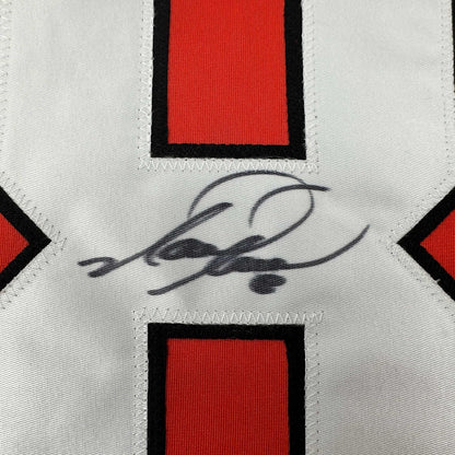 Framed Autographed/Signed Mark Recchi 35x39 Philadelphia Orange Hockey Jersey JSA COA