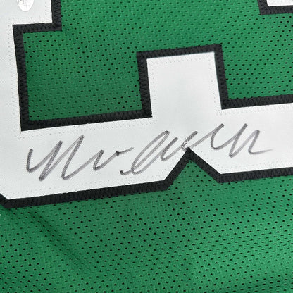 Framed Autographed/Signed Nolan Smith Jr. 35x39 Philadelphia Kelly Green Football Jersey JSA COA