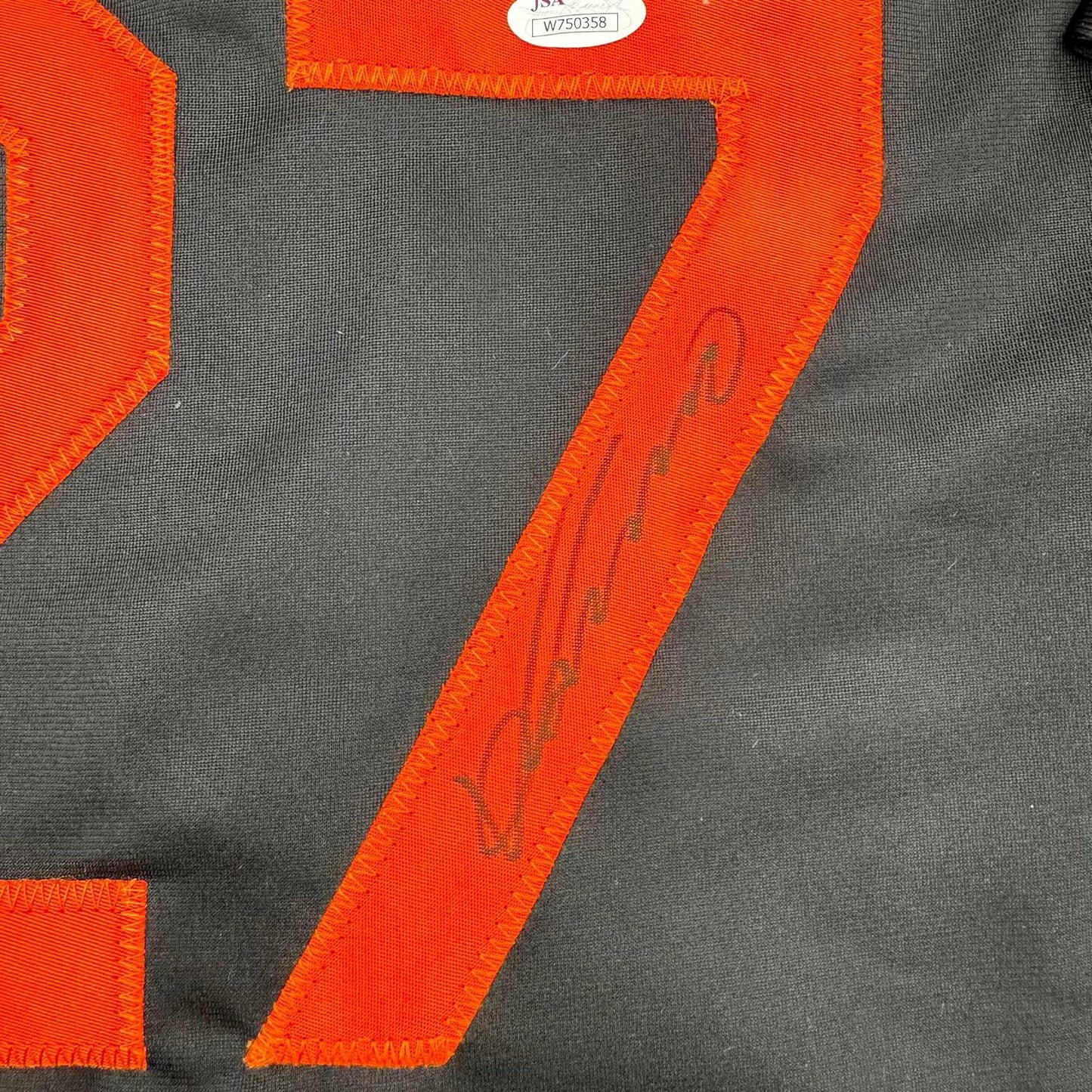 Framed Autographed/Signed Vladimir Guerrero 35x39 Baltimore Black Baseball Jersey JSA COA
