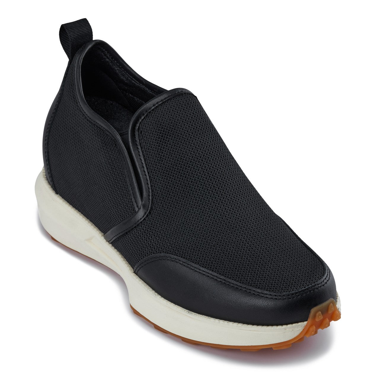 CALTO - J1433  - 3.3 Inches Taller (Black) - Casual Chunky Sole Sneaker Loafers - Triathlete Store